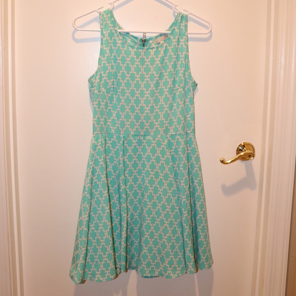 Blue patterned dress